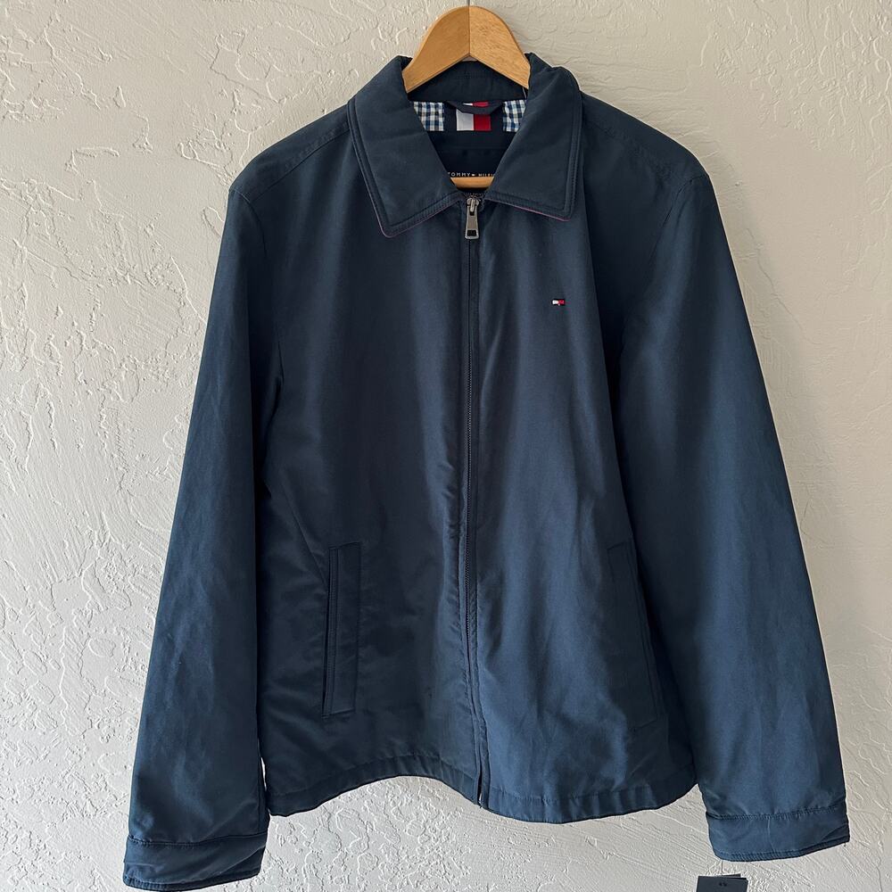 TOMMY HILFIGER | Mens Soft Shell Full Zip Jacket $175 NEW Size M Navy Normcore